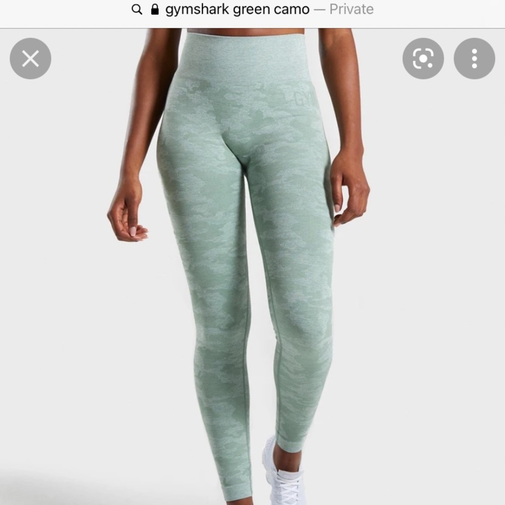 Gymshark Sage Green Camo Leggings Small